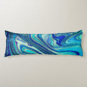 Elegant Aquamarine Paua Rainbow Shell geïnspireerd Lichaamskussen (Voorkant)