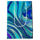 Elegant Aquamarine Paua Rainbow Shell geïnspireerd Medium Cadeauzakje (Achterkant)