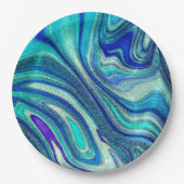 Elegant Aquamarine Paua Rainbow Shell geïnspireerd Papieren Bordje (Voorkant)