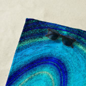 Elegant Aquamarine Paua Rainbow Shell geïnspireerd Strandlaken (In situ)