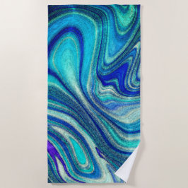Elegant Aquamarine Paua Rainbow Shell geïnspireerd Strandlaken