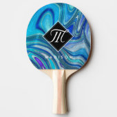 Elegant Aquamarine Paua Rainbow Shell geïnspireerd Tafeltennisbatje (Achterkant)