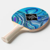 Elegant Aquamarine Paua Rainbow Shell geïnspireerd Tafeltennisbatje (Voorkant Gekanteld)