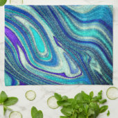 Elegant Aquamarine Paua Rainbow Shell geïnspireerd Theedoek (Gevouwen)