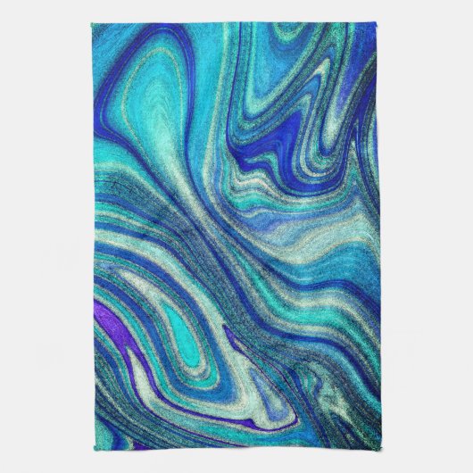 Elegant Aquamarine Paua Rainbow Shell geïnspireerd Theedoek (Verticaal)