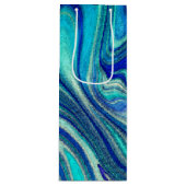 Elegant Aquamarine Paua Rainbow Shell geïnspireerd Wijn Cadeautas (Voorkant)