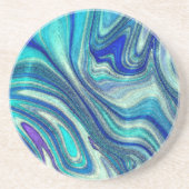 Elegant Aquamarine Paua Rainbow Shell geïnspireerd Zandsteen Onderzetter (Voorkant)