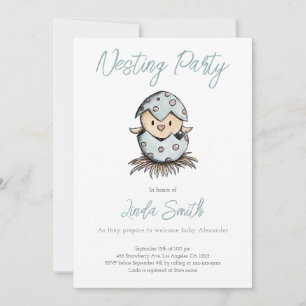 Elegant Aquarel Vogel Broed Partij Kaart