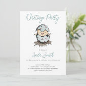 Elegant Aquarel Vogel Broed Partij Kaart (Staand voorkant)