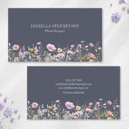 Elegant Aquarel Wilde Bloem Bloemendesign Visitekaartje