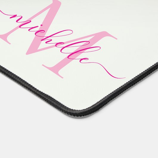 Elegant Aquarell Floral Custom Name Modern Bureaumat (Hoek)