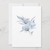 *~* Elegant AR15 WEDDING Blue Floral Roos RSVP + Kaart (Achterkant)