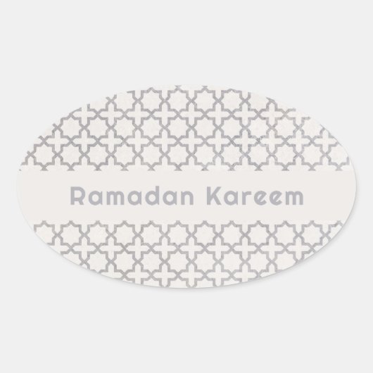 Elegant Arabesk Ornament Ovale Sticker (Voorkant)