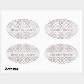 Elegant Arabesk Ornament Ovale Sticker (Vel)