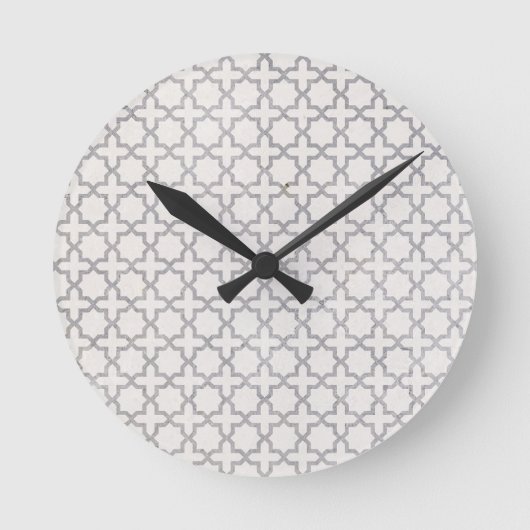 Elegant Arabesk Ornament Ronde Klok (Voorkant)