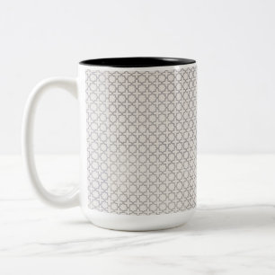 Elegant Arabesk Ornament Tweekleurige Koffiemok