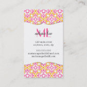 Elegant Arabesque Damask Hot Pink - Gepersonalisee Visitekaartje (Achterkant)