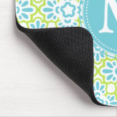 Elegant Arabesque Damask Turquoise Gepersonaliseer Muismat (Hoek)