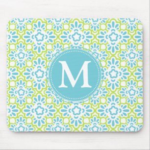 Elegant Arabesque Damask Turquoise Gepersonaliseer Muismat