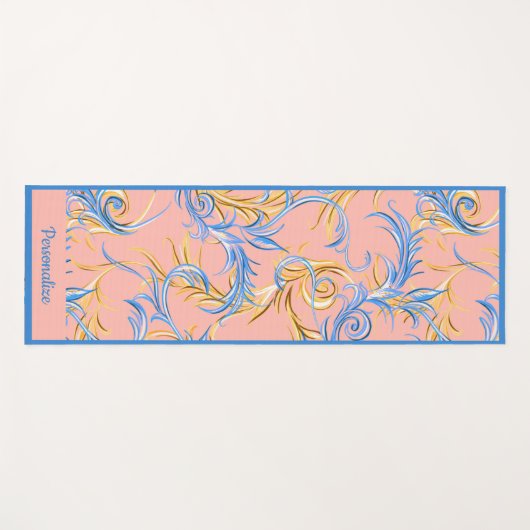 Elegant Arabesque Swirls Zen Yoga Namaste Yogamat (Voorkant (horizontaal))