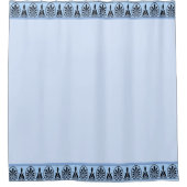 Elegant Arabesque Vector op Light Blue Douchegordijn (Voorkant)