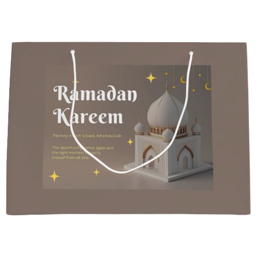 Elegant Arabic Calligraphy Ramadan Wishes Groot Cadeauzakje (Voorkant)