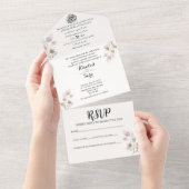 Elegant Arabisch & Engels Alles in één bruiloft ui All In One Uitnodiging (Afscheurbaar)