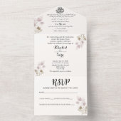 Elegant Arabisch & Engels Alles in één bruiloft ui All In One Uitnodiging (Binnen)