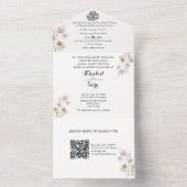 Elegant Arabisch & Engels Alles in één bruiloft ui All In One Uitnodiging (Binnen)