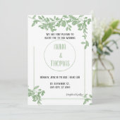 Elegant Arboreal Greenery vertrekt Weddenschap Kaart (Staand voorkant)