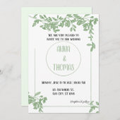 Elegant Arboreal Greenery vertrekt Weddenschap Kaart (Voorkant / Achterkant)
