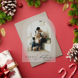Elegant Arch 1 Foto Merry Christmas Kerstkaart Acryl Uitnodigingen