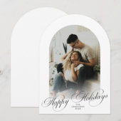 Elegant Arch 1 Photo Merry Christmas Holiday Card Kaart (Voorkant / Achterkant)