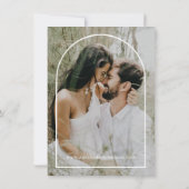 Elegant Arch 2 Foto Simple Moderne Budget Wedding Kaart (Achterkant)