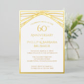 Elegant Arch 60th Wedding Jubileum Party Gold Folie Uitnodiging (Staand Voorkant)