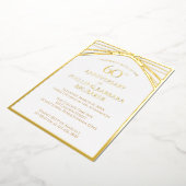 Elegant Arch 60th Wedding Jubileum Party Gold Folie Uitnodiging (Gedraaid)