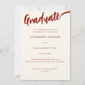 Elegant Arch Afstuderen Foto Verbrand Sinaasappel  Aankondiging (Achterkant)