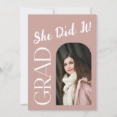 Elegant Arch Afstuderen Invitation | Aangepaste fo Kaart (Voorkant)