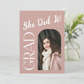 Elegant Arch Afstuderen Invitation | Aangepaste fo Kaart (Staand voorkant)