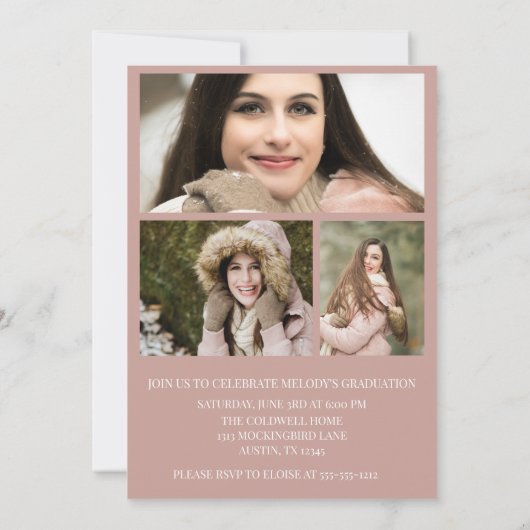 Elegant Arch Afstuderen Invitation | Aangepaste fo Kaart (Achterkant)