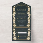 Elegant Arch Art Nouveau Wedding All In One Uitnodiging (Binnen)