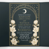 Elegant Arch Art Nouveau Wedding Drieluik Uitnodiging (Binnenkant midden)