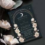 Elegant Arch Art Nouveau Wedding Invitation Folie Uitnodiging<br><div class="desc">Elegant en modern huwelijksontwerp geïnspireerd door de Art Nouveau art stijl. Het ontwerp is voorzien van een boog met sterren en witte bloemen aan de onderkant. Hoesje pagina mock-up aangeboden door Freepik.</div>