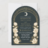 Elegant Arch Art Nouveau Wedding Invitation Kaart (Voorkant)