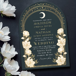 Elegant Arch Art Nouveau Wedding Invitation Kaart