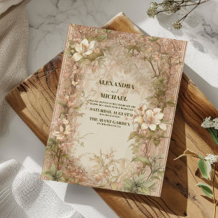 Elegant Arch Art Nouveau Wedding Kaart