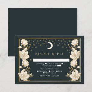 Elegant Arch Art Nouveau Wedding RSVP Informatiekaartje