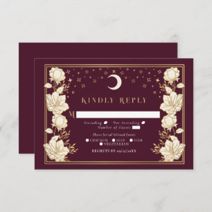 Elegant Arch Art Nouveau Wedding RSVP Informatiekaartje