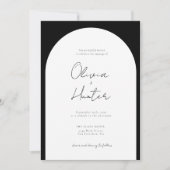 Elegant Arch Black and White Wedding Kaart (Voorkant)