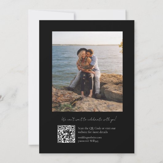 Elegant Arch Black and White Wedding Kaart (Achterkant)